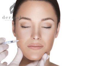 Facial injection of woman